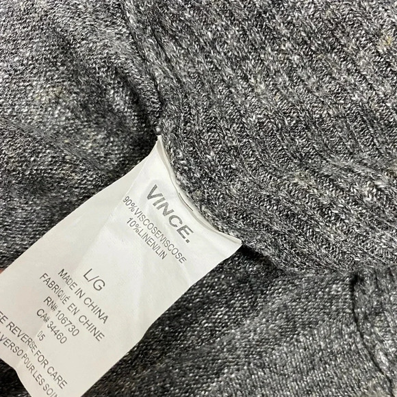 Vince Womens Gray Open-Front Ruffle Knit Cardigan Sweater Long Sleeve Size Large - Picture 5 of 6